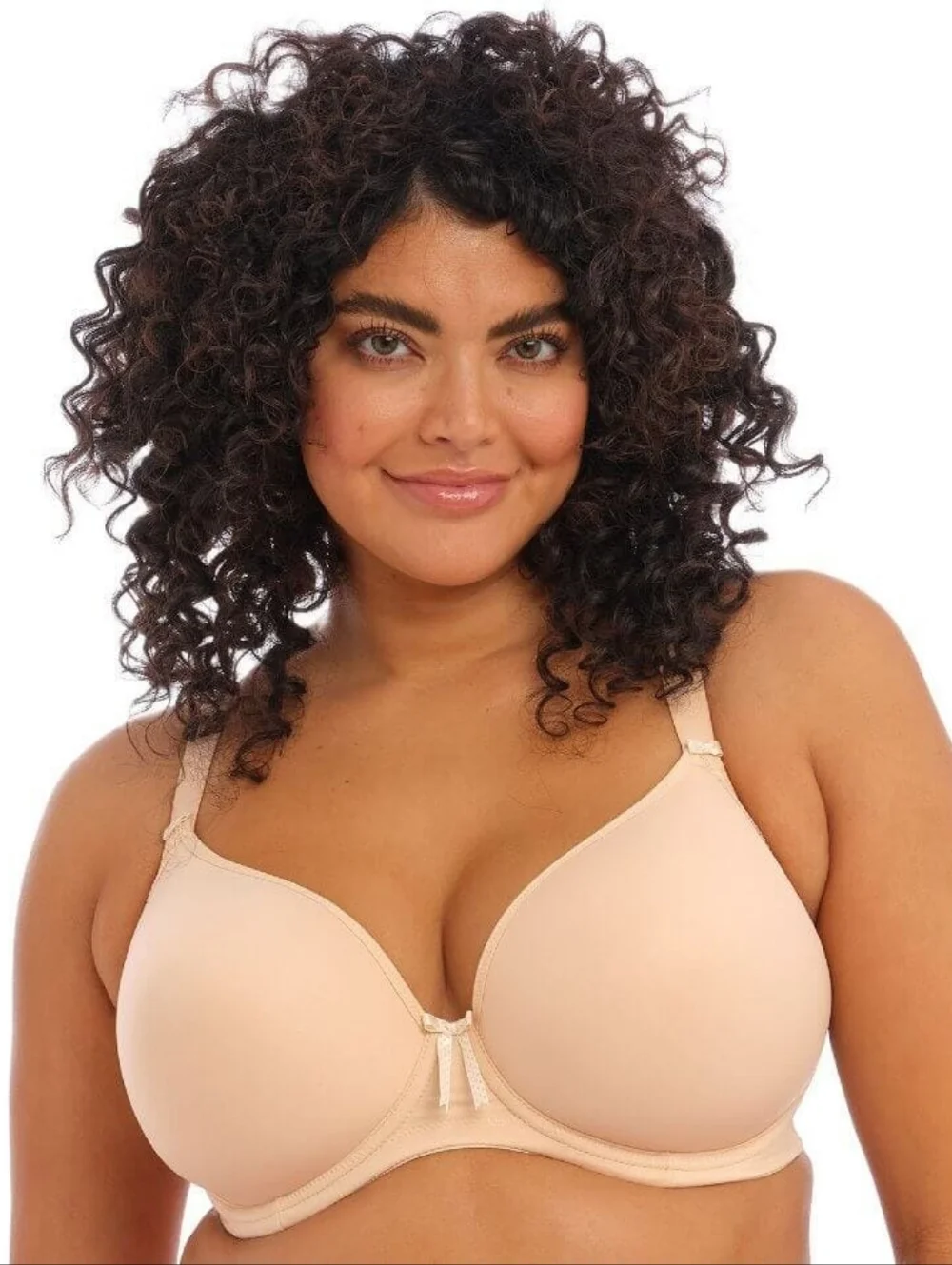 Elomi Bijou Underwire Banded Moulded Bra - Sand Tan Nude Sz 42K WL404